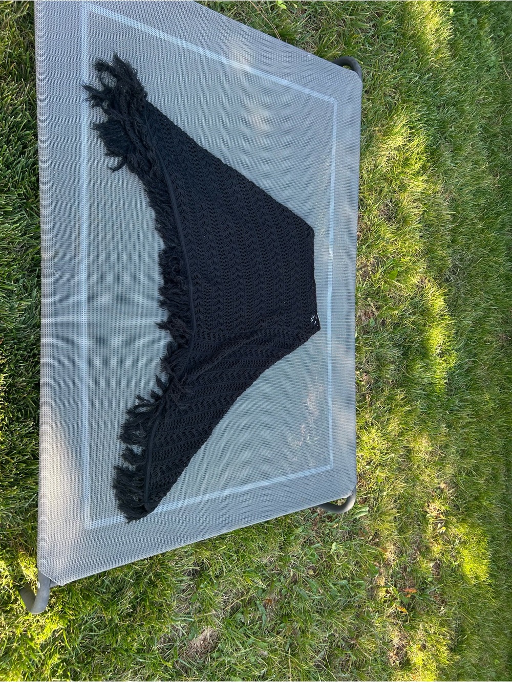 Y2k black crochet poncho by sweet lily - one size cottage whimsy fairy summer - Picture 6 of 7